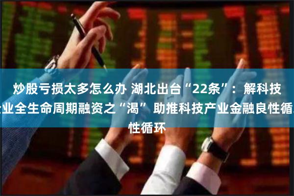 炒股亏损太多怎么办 湖北出台“22条”：解科技企业全生命周期融资之“渴” 助推科技产业金融良性循环