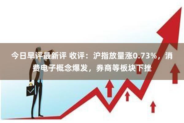 今日早评最新评 收评：沪指放量涨0.73%，消费电子概念爆发，券商等板块下挫