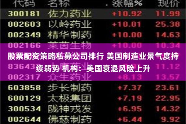股票配资策略私募公司排行 美国制造业景气度持续弱势 机构：美国衰退风险上升