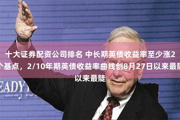十大证券配资公司排名 中长期英债收益率至少涨2个基点，2/10年期英债收益率曲线创8月27日以来最陡