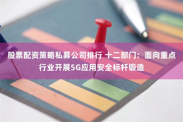 股票配资策略私募公司排行 十二部门：面向重点行业开展5G应用安全标杆锻造