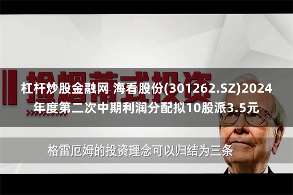 杠杆炒股金融网 海看股份(301262.SZ)2024年度第